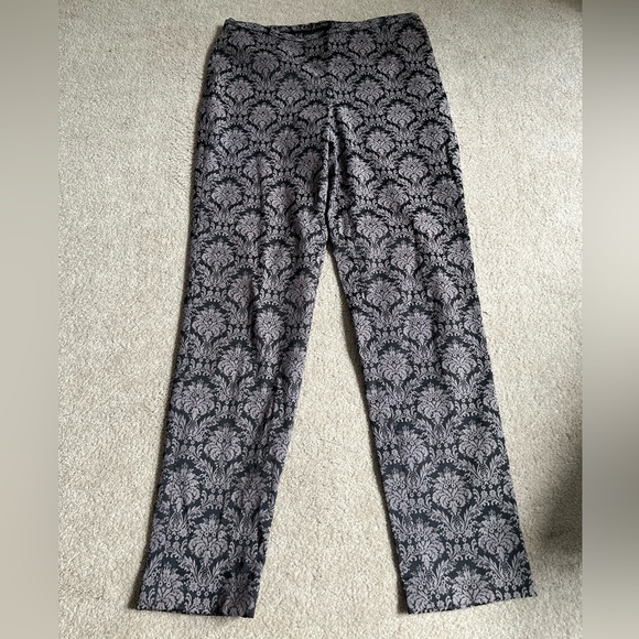 J. McLaughlin Pants - NWOT J. McLaughlin Purple & Black Tapestry Printed Cotton Blend Pants Sz. 4